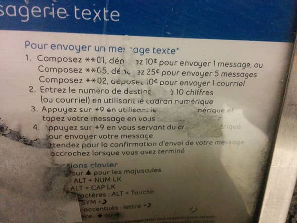 French instructions